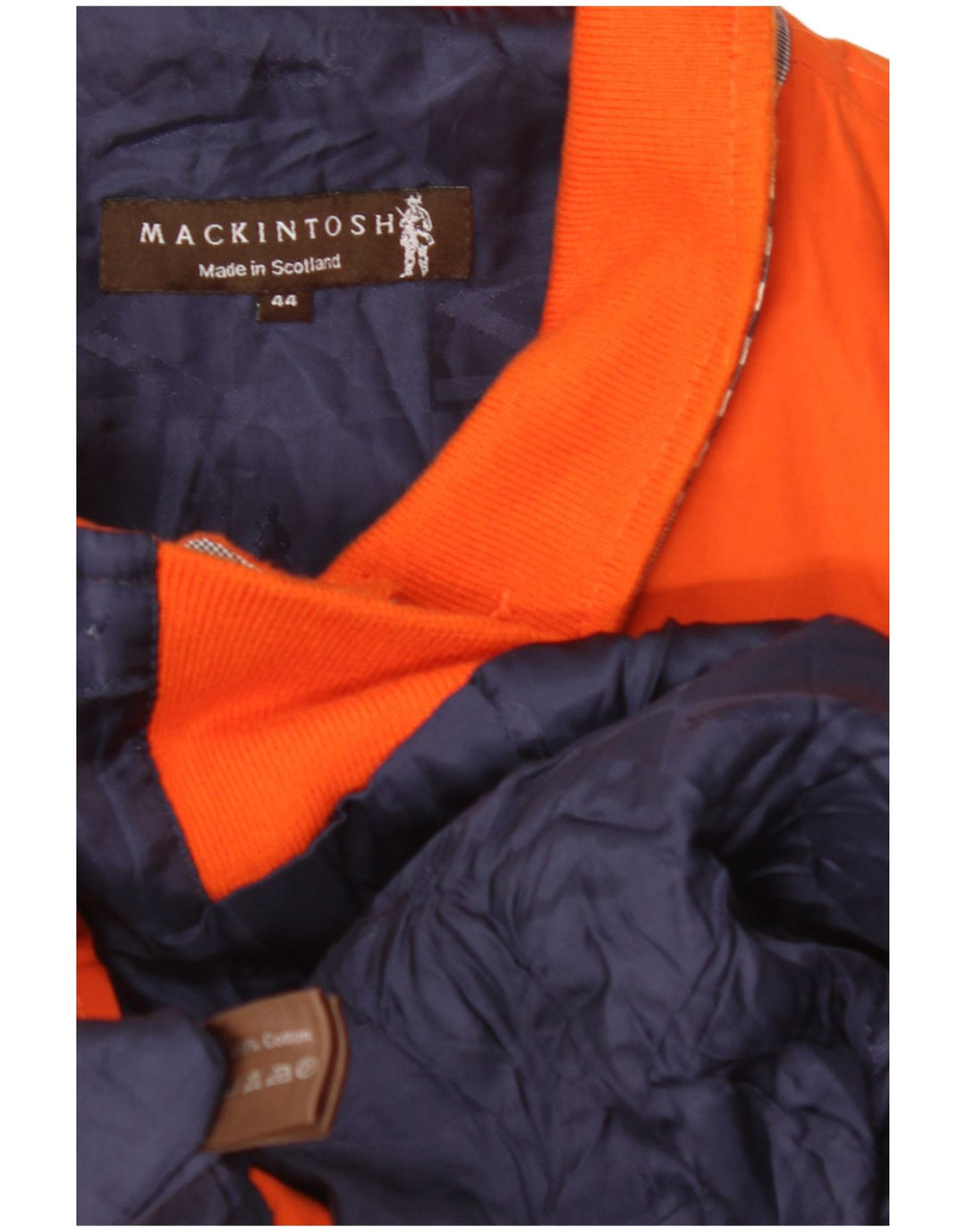 MACKINTOSH Mens Bomber Jacket UK 44 2XL Orange Check Cotton