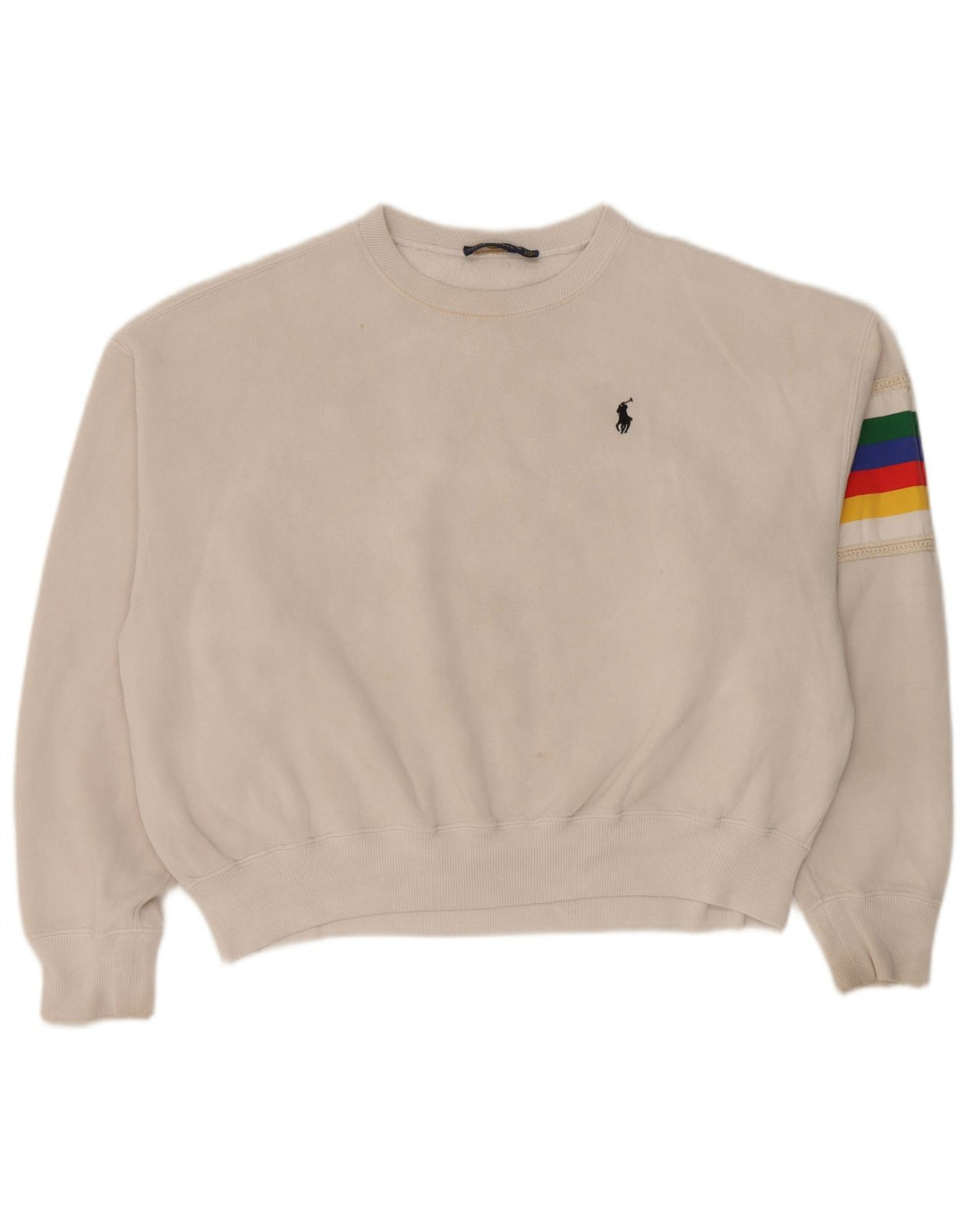 Polo Ralph Lauren Womens Graphic Sweatshirt Jumper UK 14 Medium Grey