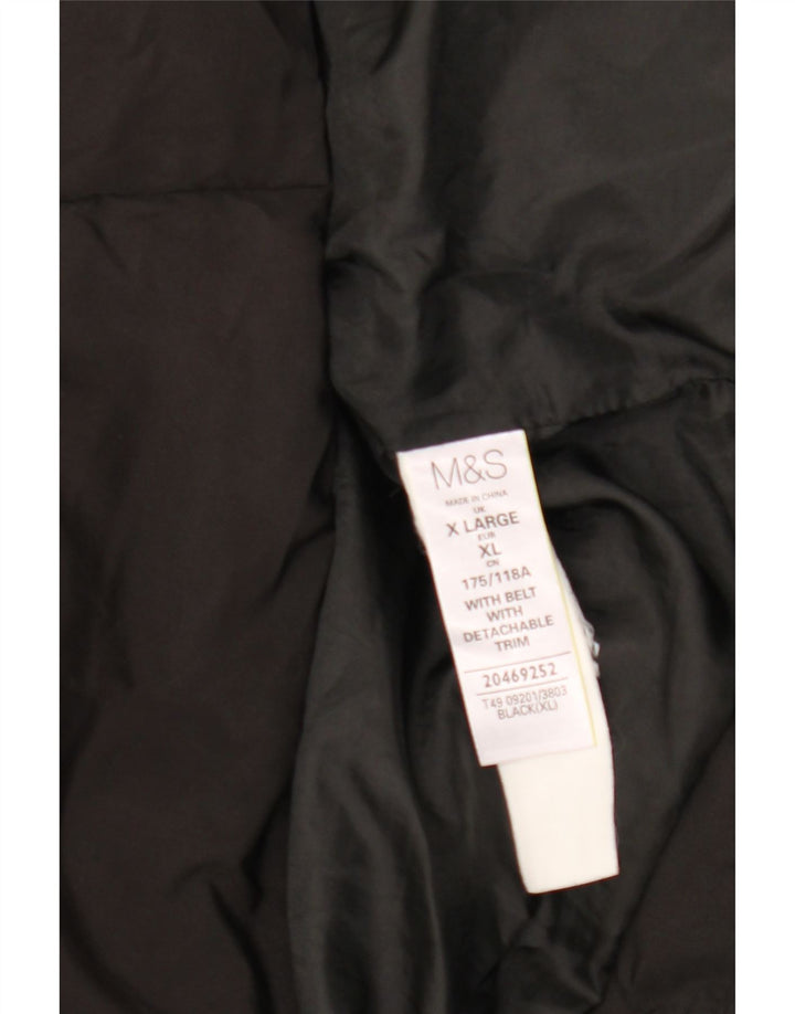 Marks & Spencer Womens Hooded Padded Coat UK 18 XL Black Polyester