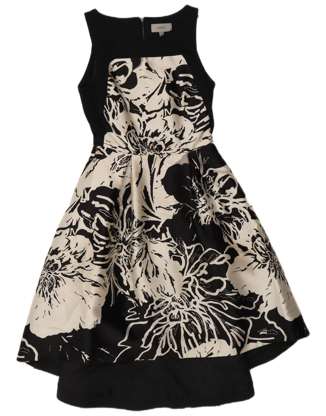 Coast Womens A-Line Dress UK 8 Small Black Floral Polyester