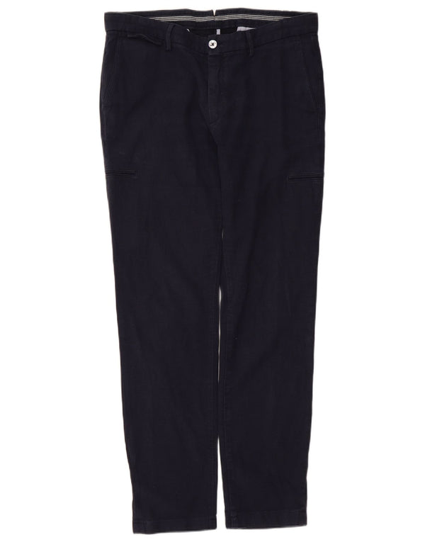 Massimo Dutti Mens Slim Cargo Trousers EU 40 Medium W31 L29 Navy Blue