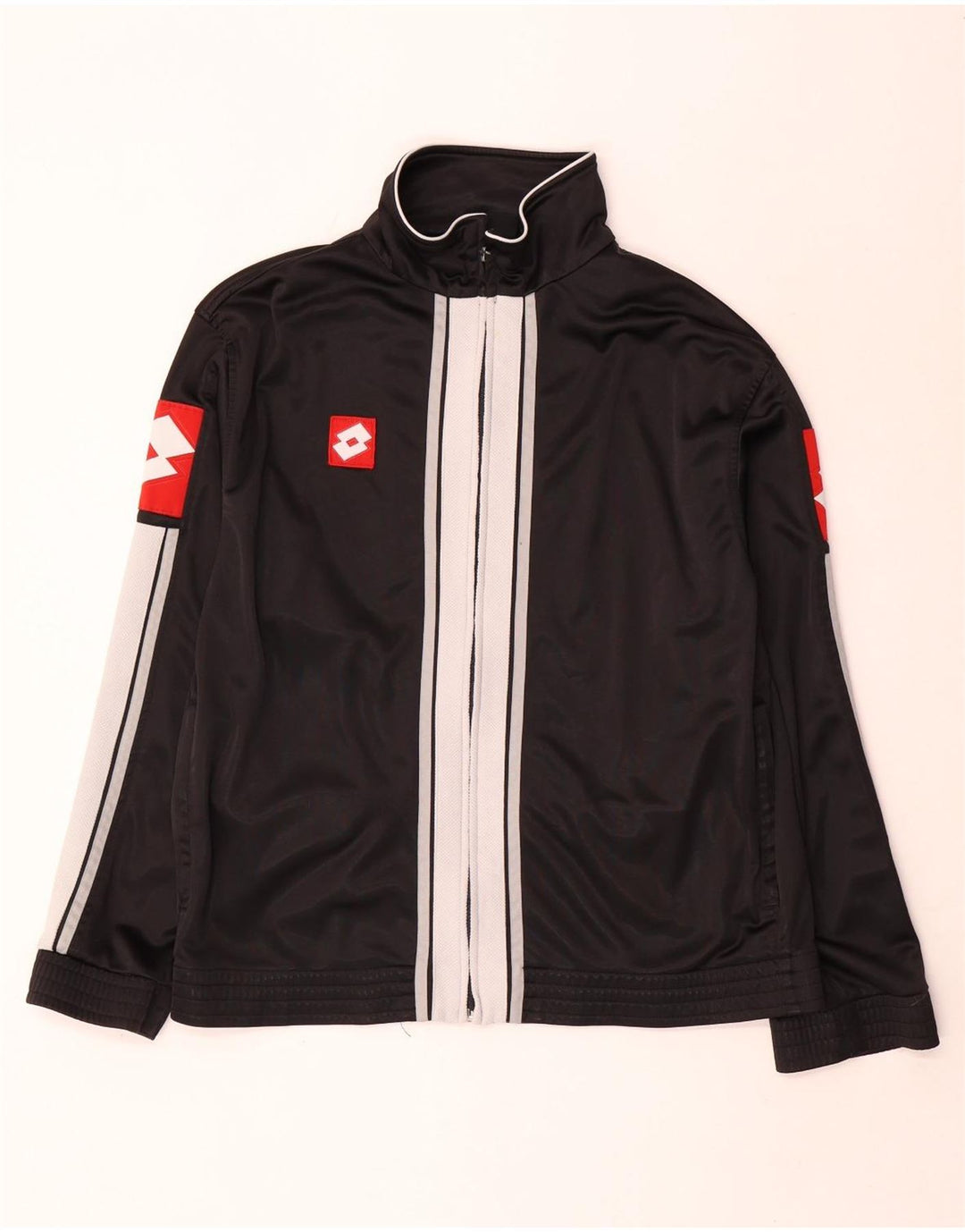 Lotto Mens Graphic Tracksuit Top Jacket XL Black Colourblock Polyester