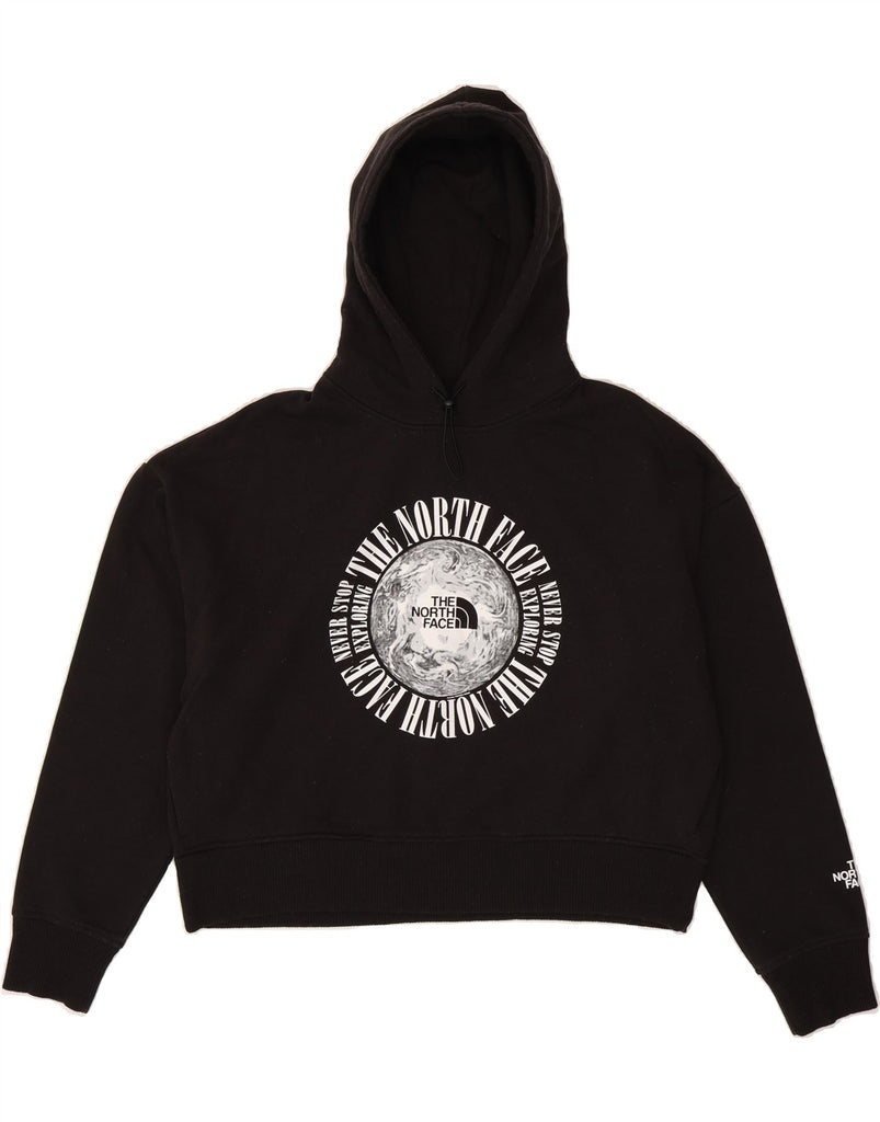 THE NORTH FACE Womens Oversized Graphic Hoodie Jumper UK 14 Medium Black Vintage The North Face and Second-Hand The North Face from Messina Hembry 