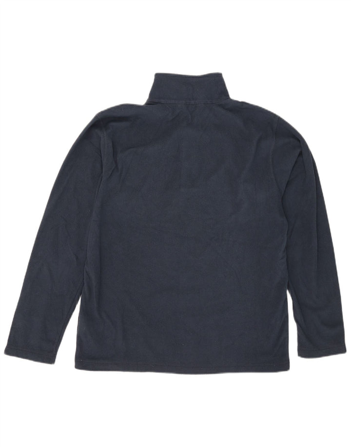 THE NORTH FACE Mens Zip Neck Fleece Jumper Medium Navy Blue Polyester