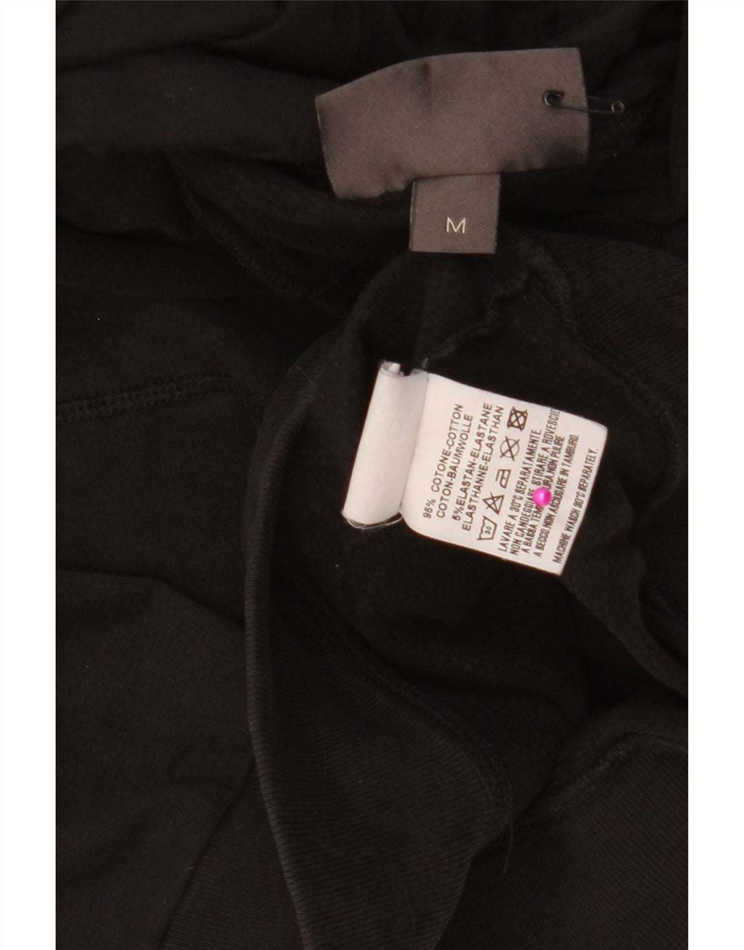 CONVERSE Womens Graphic Hoodie Jumper UK 12 Medium Black Cotton