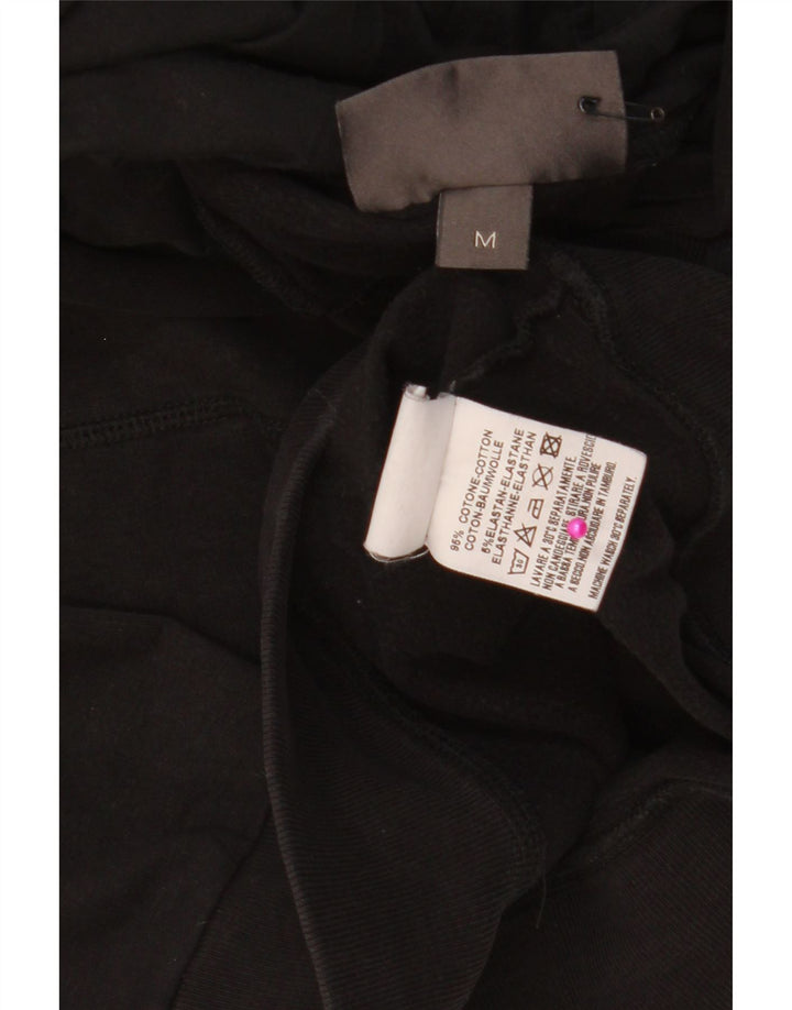 CONVERSE Womens Graphic Hoodie Jumper UK 12 Medium Black Cotton