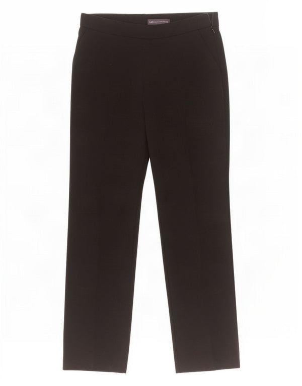 Marks & Spencer Womens Straight Casual Trousers UK 10 Small W30 L28 Black