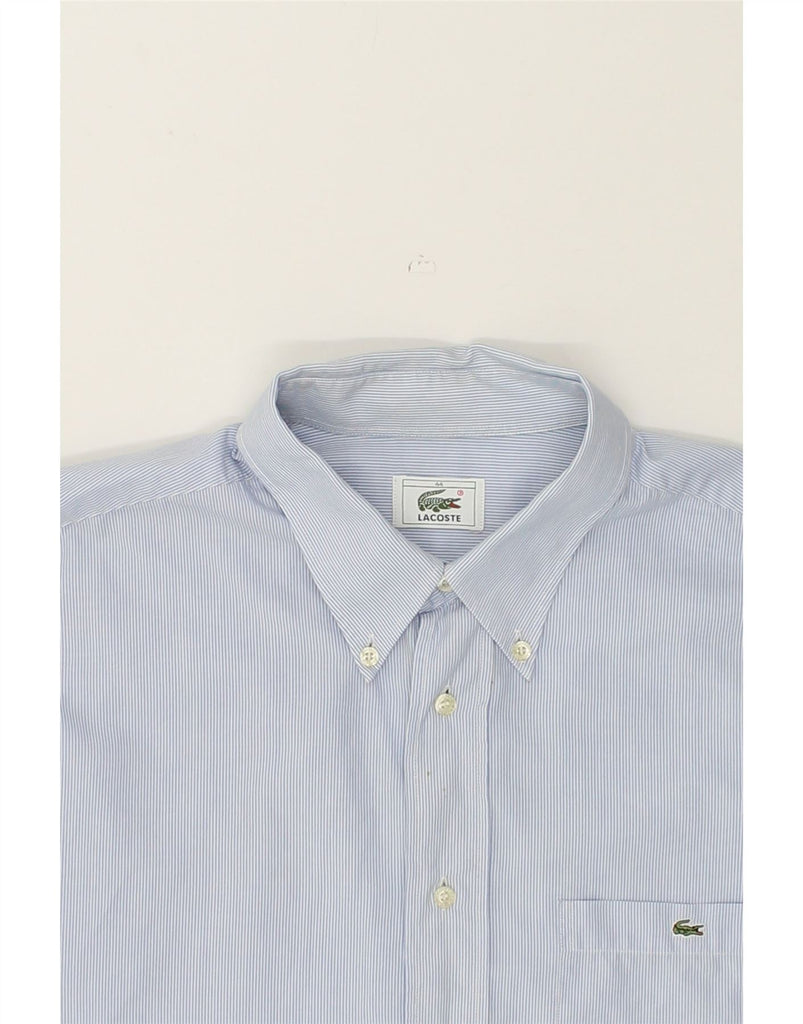 LACOSTE Mens Shirt Size 44 Large Blue Striped Cotton | Vintage Lacoste | Thrift | Second-Hand Lacoste | Used Clothing | Messina Hembry 