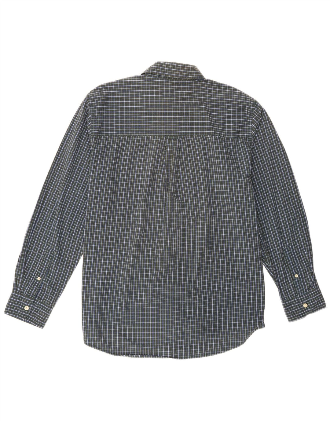Chaps Mens Easy Care Shirt Large Green Check Cotton