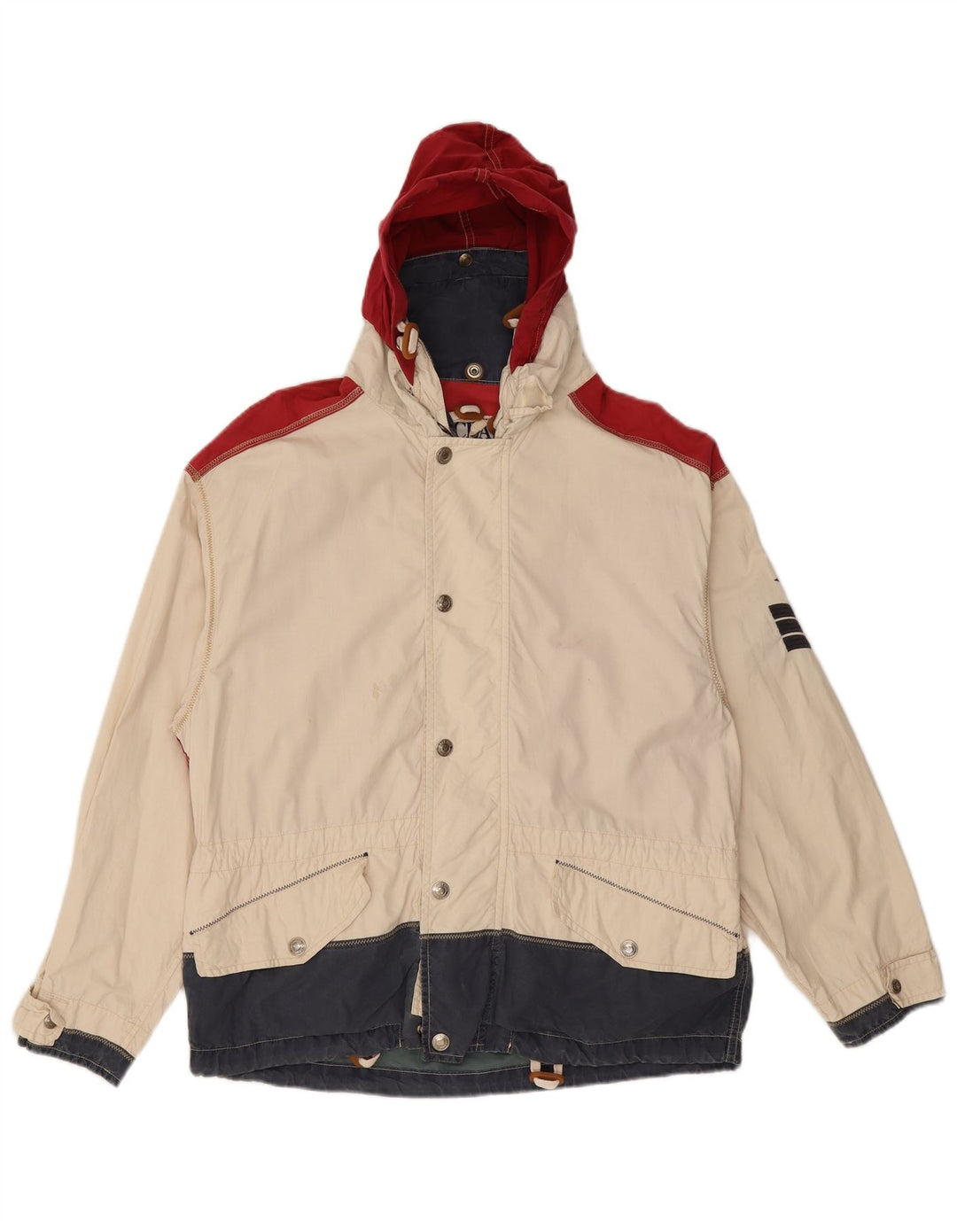Ocean Star Mens Windbreaker Jacket IT 46 Small White Colourblock Synthetic