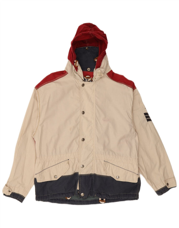 Ocean Star Mens Windbreaker Jacket IT 46 Small White Colourblock Synthetic