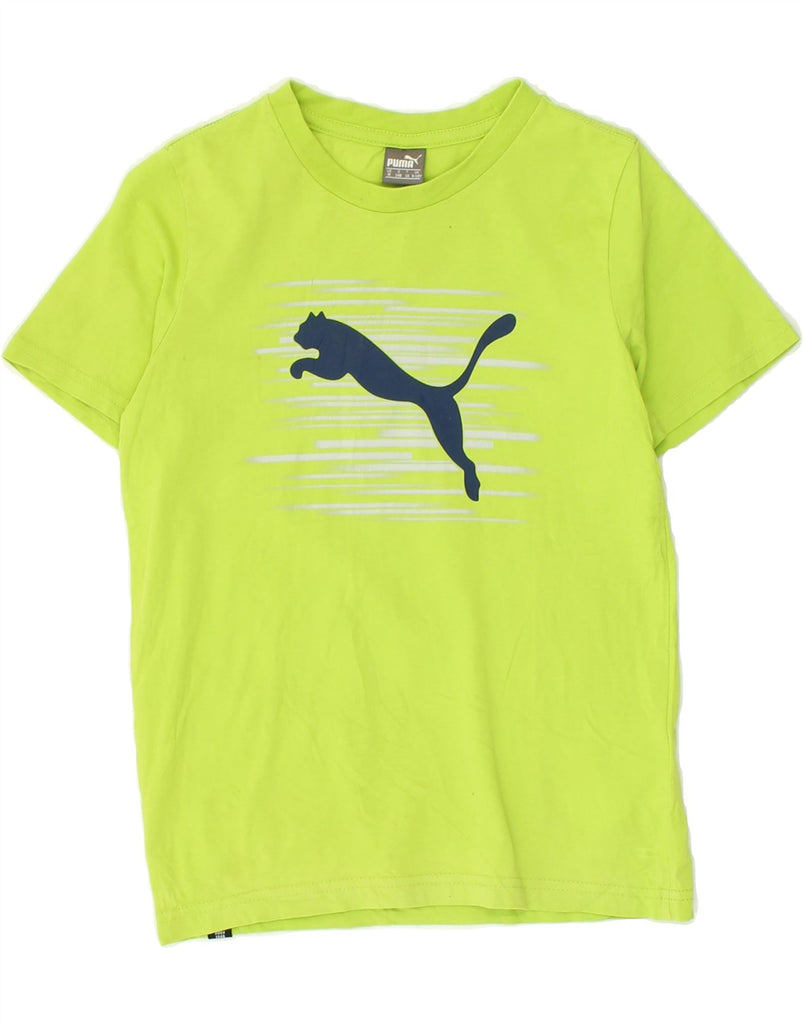 PUMA Boys Graphic T-Shirt Top 9-10 Years Green Cotton Vintage Puma and Second-Hand Puma from Messina Hembry 