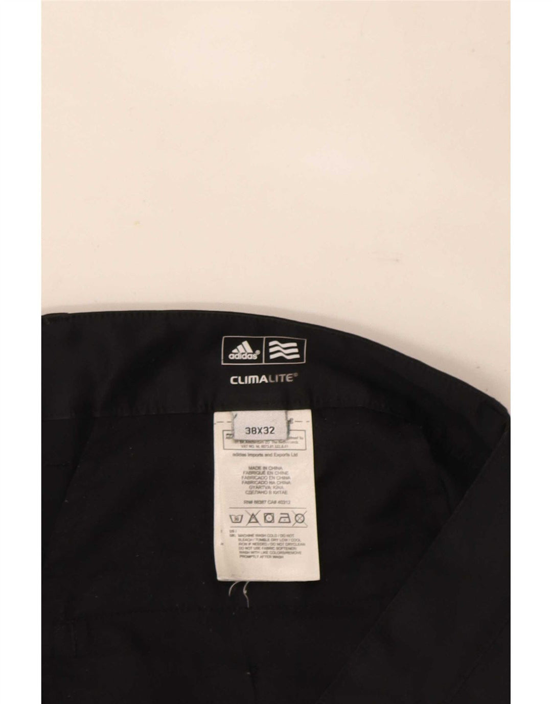 Adidas Mens Climalite Straight Chino Trousers W38 L32 Black Polyester