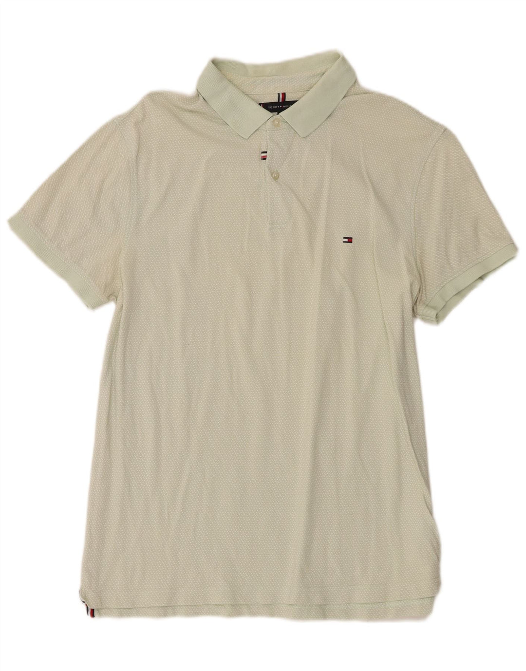 Tommy Hilfiger Mens Polo Shirt XL Green Spotted