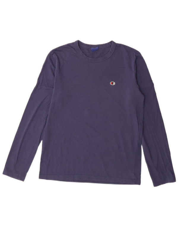 Champion Mens Top Long Sleeve Large Navy Blue
