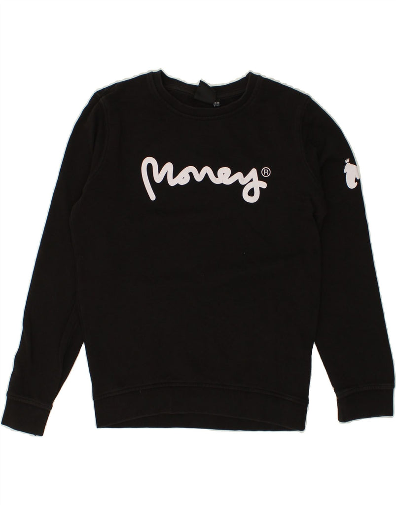 MONEY Boys Graphic Sweatshirt Jumper 12-13 Years Black Cotton | Vintage Money | Thrift | Second-Hand Money | Used Clothing | Messina Hembry 