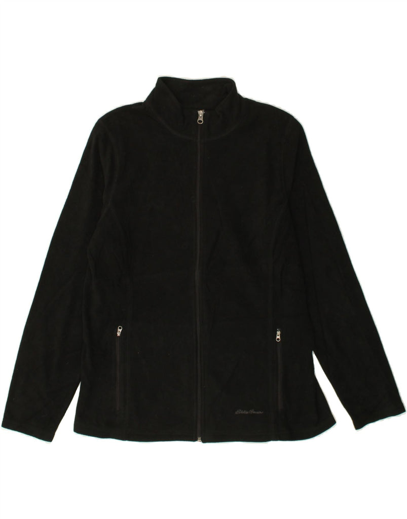 EDDIE BAUER Womens Fleece Jacket UK 16 Large Black Polyester | Vintage Eddie Bauer | Thrift | Second-Hand Eddie Bauer | Used Clothing | Messina Hembry 