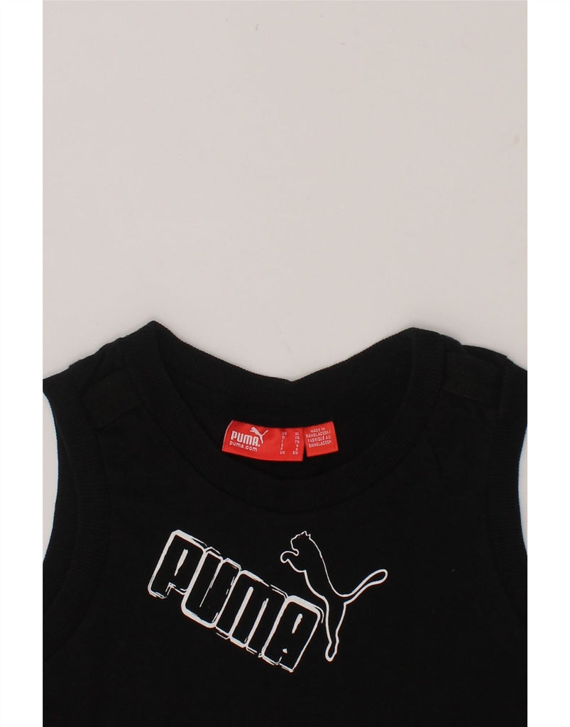 PUMA Boys Graphic Vest Top 5-6 Years XS Black Cotton Vintage Puma and Second-Hand Puma from Messina Hembry 