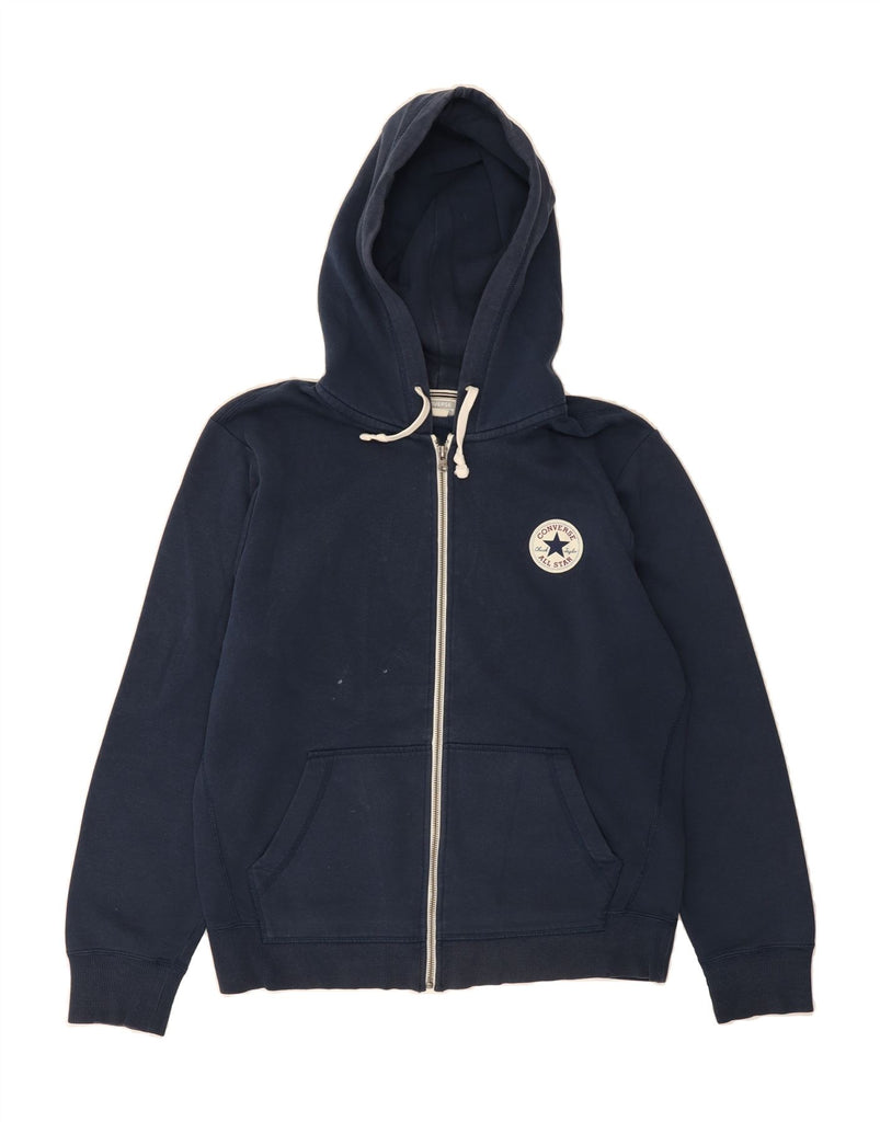 CONVERSE Mens Zip Hoodie Sweater Small Navy Blue Polyester Vintage Converse and Second-Hand Converse from Messina Hembry 