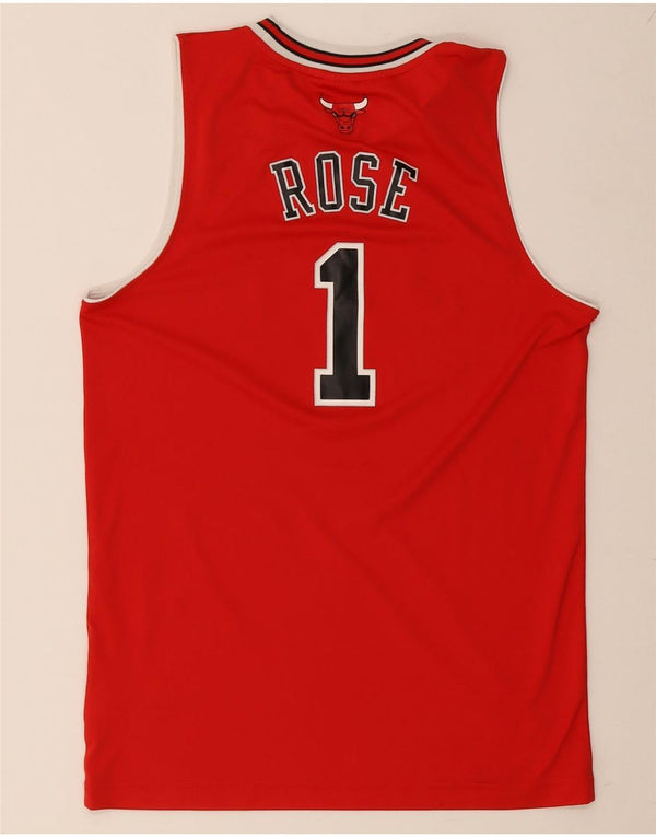 ADIDAS Boys Chicago Bulls Graphic Vest Top 15-16 Years Red Striped