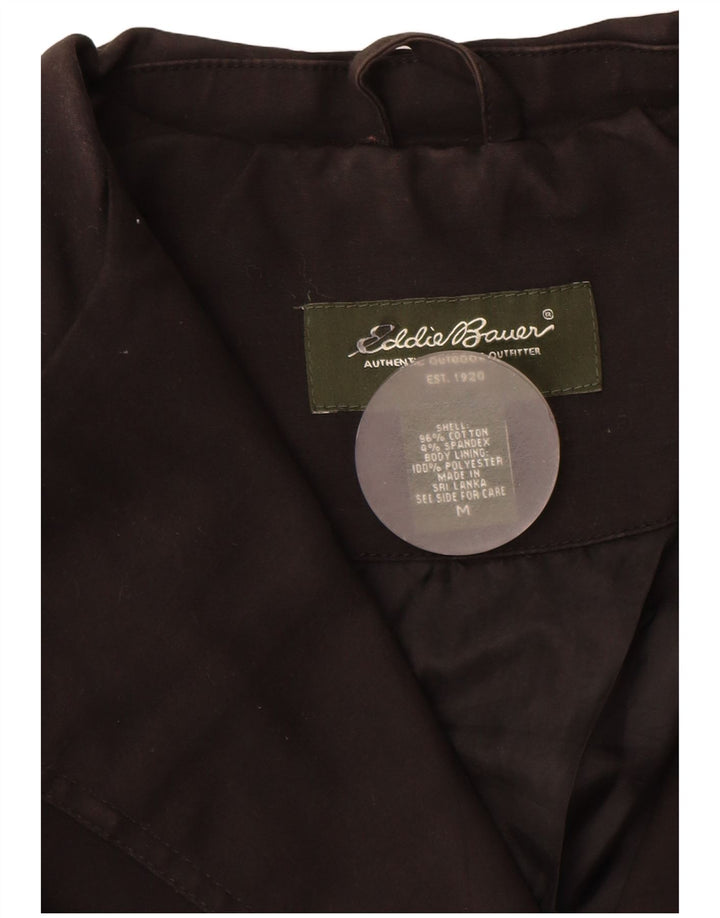 EDDIE BAUER Womens 3 Button Blazer Jacket UK 14 Medium Black Cotton