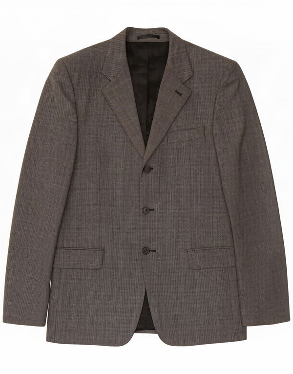 Cacharel Mens 3 Button Blazer Jacket IT 50 Large Grey Chevron Viscose