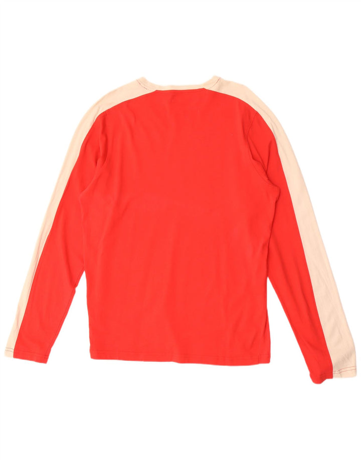 Kappa Mens Top Long Sleeve XL Red Colourblock Cotton