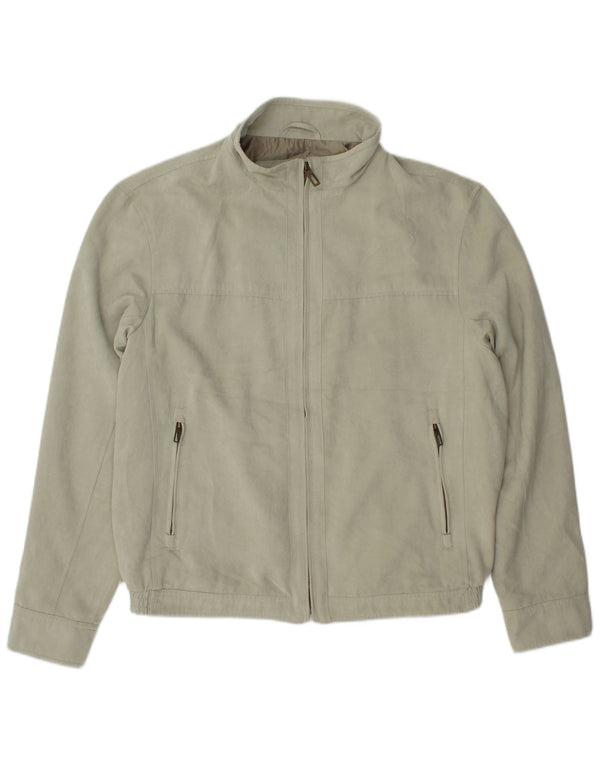 Marks & Spencer Mens Bomber Jacket UK 38 Medium Green Polyester
