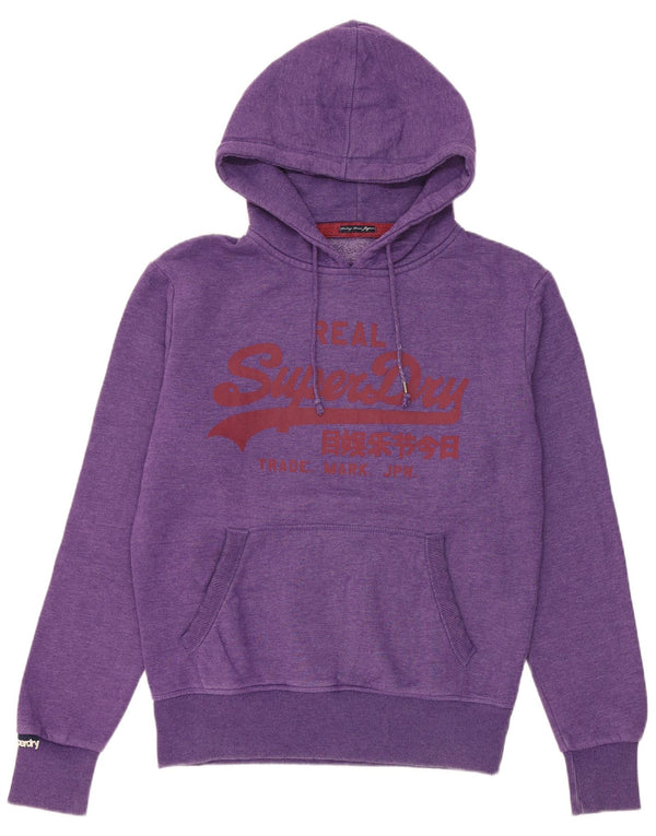 Superdry Mens Graphic Hoodie Jumper Medium Purple Cotton