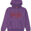 Superdry Mens Graphic Hoodie Jumper Medium Purple Cotton