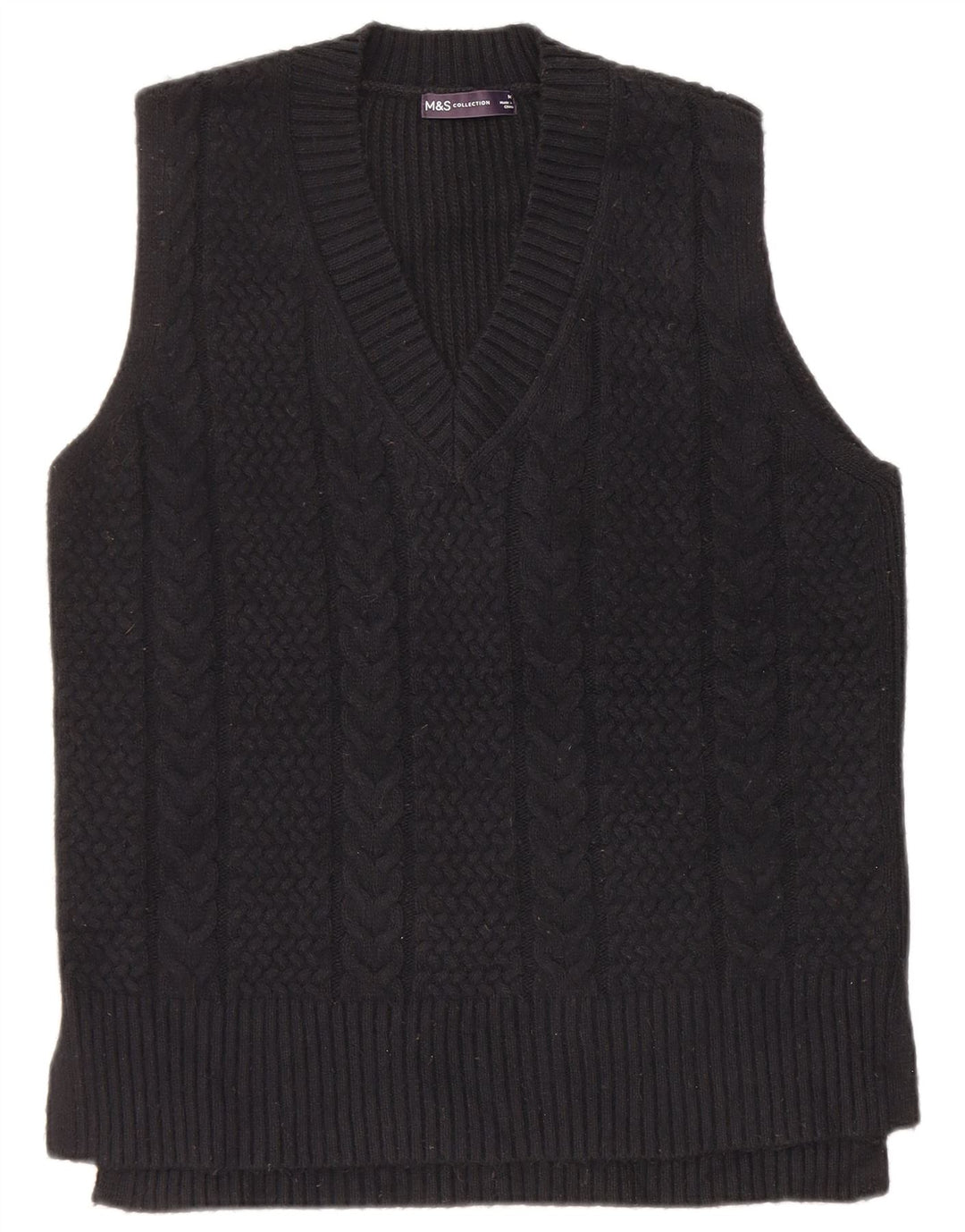 Marks & Spencer Mens Vest Tank Top Medium Black Polyester