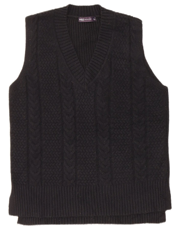 Marks & Spencer Mens Vest Tank Top Medium Black Polyester