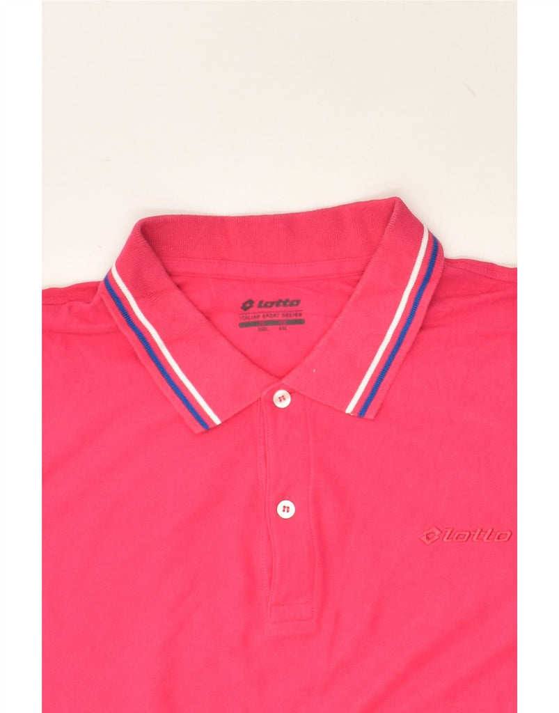 LOTTO Mens Polo Shirt 2XL Pink Cotton | Vintage Lotto | Thrift | Second-Hand Lotto | Used Clothing | Messina Hembry 