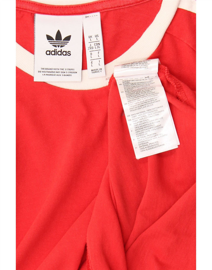 ADIDAS Mens T-Shirt Top Large Red Cotton