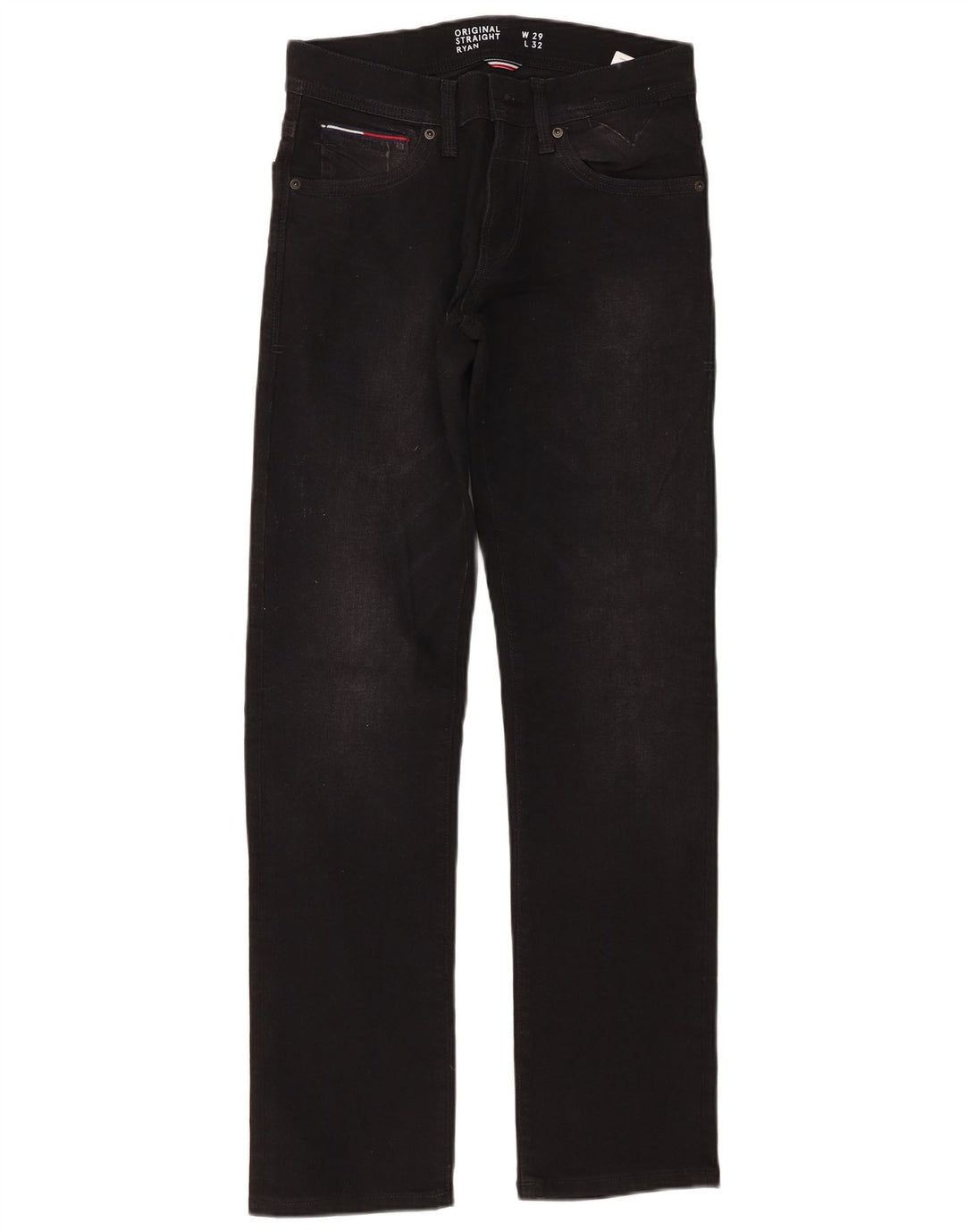 TOMMY HILFIGER Mens Ryan Straight Jeans W29 L32 Black Cotton