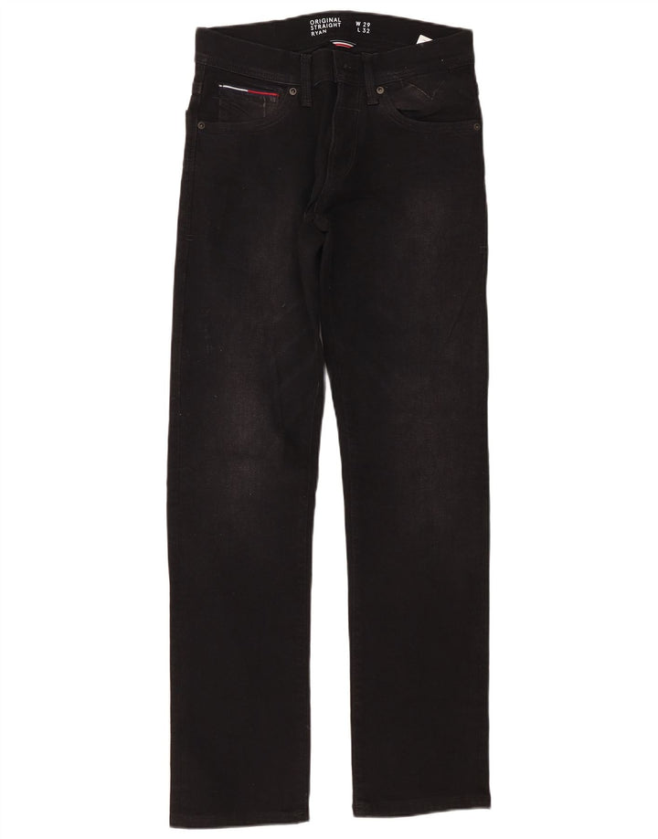 TOMMY HILFIGER Mens Ryan Straight Jeans W29 L32 Black Cotton