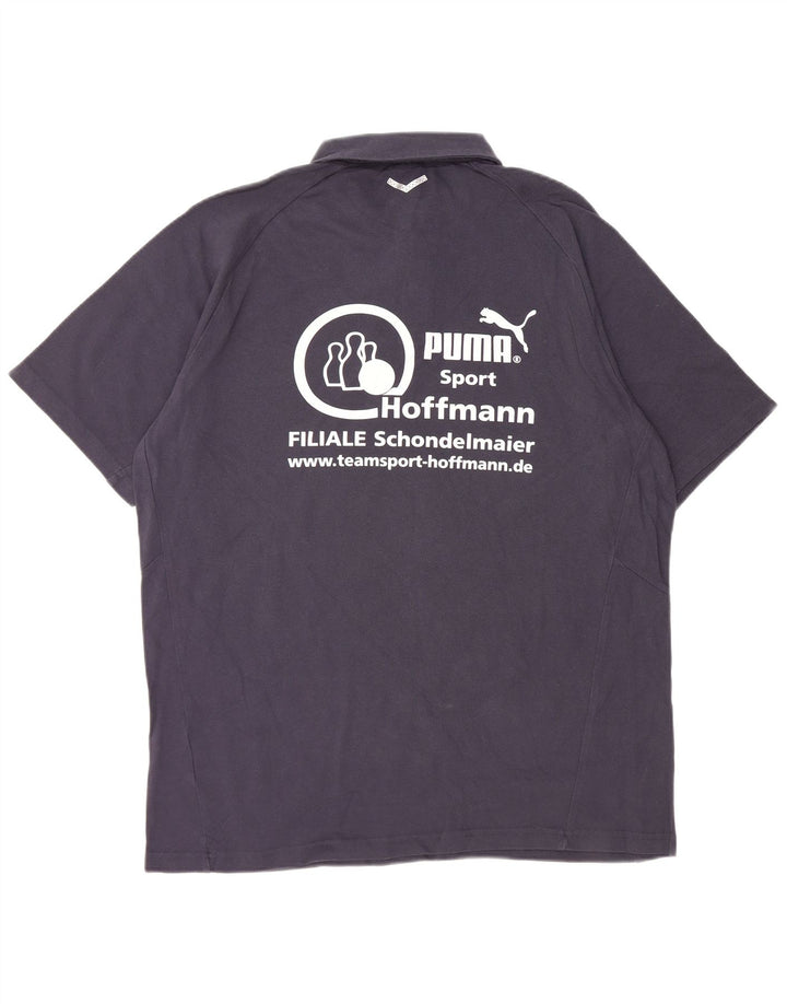 PUMA Mens Graphic Polo Shirt XL Navy Blue