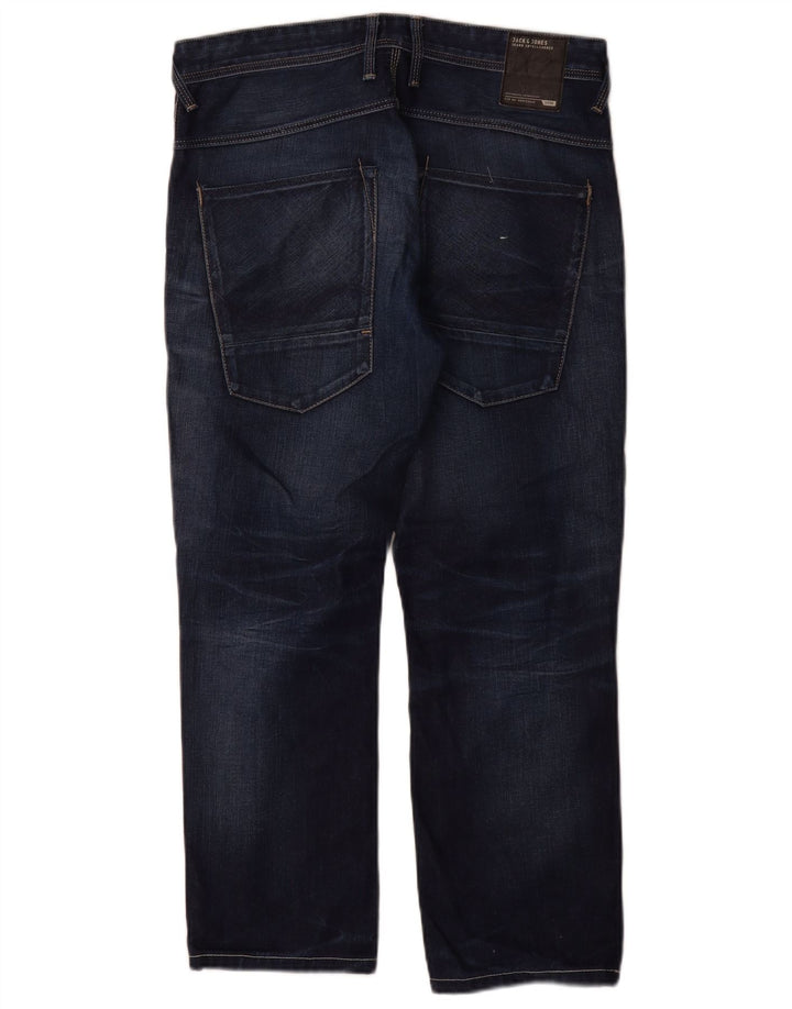 Jack & Jones Mens Straight Jeans W32 L30 Blue Cotton
