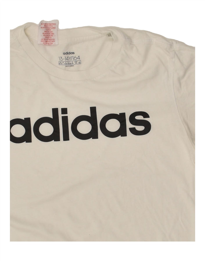 ADIDAS Boys Graphic T-Shirt Top 13-14 Years Grey Cotton | Vintage Adidas | Thrift | Second-Hand Adidas | Used Clothing | Messina Hembry 
