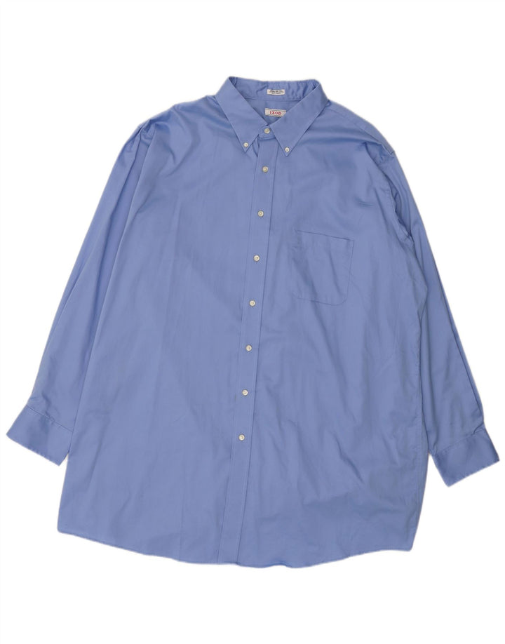 Izod Mens Tall Regular Fit Shirt Size 19 3XL Blue Cotton