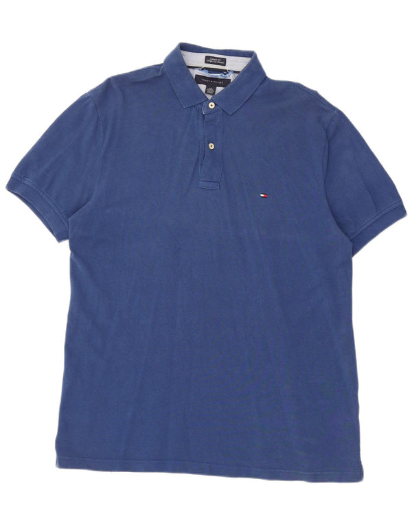 Tommy Hilfiger Mens Custom Fit Polo Shirt Large Blue Cotton