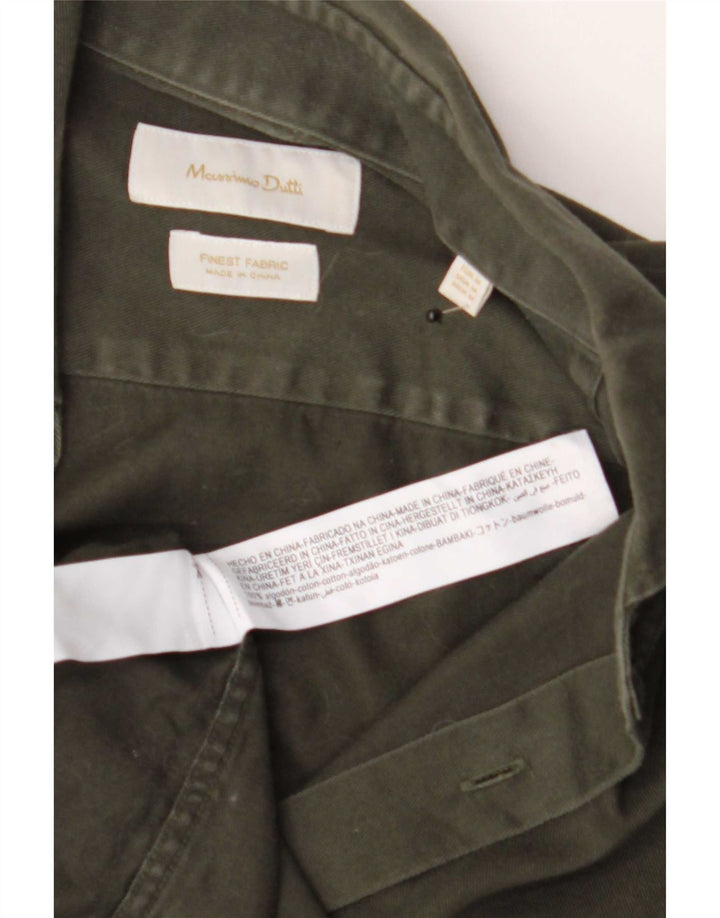 Massimo Dutti Mens Shirt Medium Green Cotton