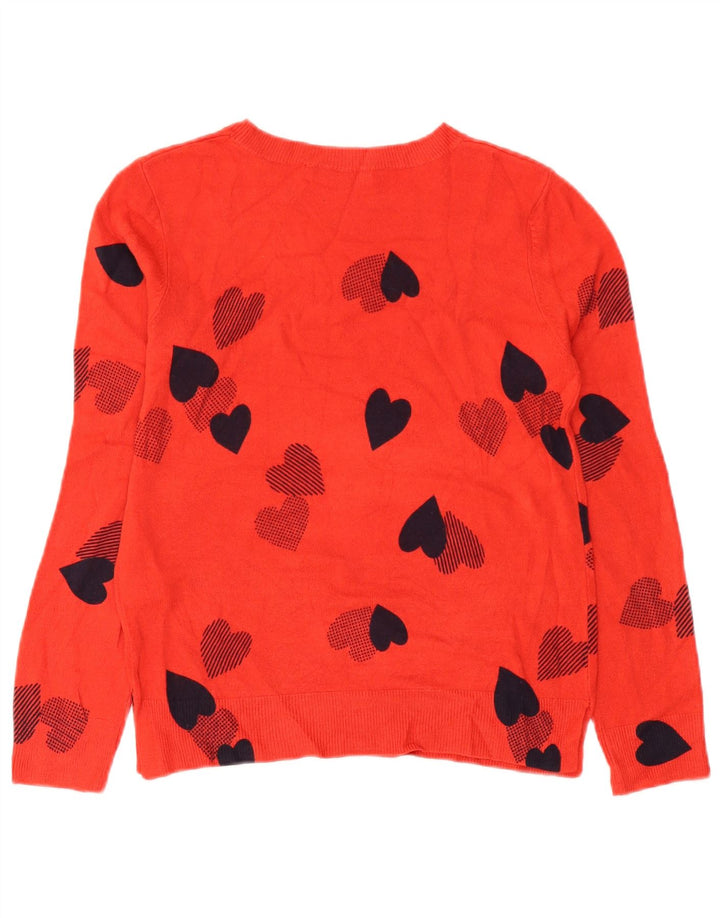 Marks & Spencer Womens Boat Neck Jumper Sweater UK 10 Small Orange