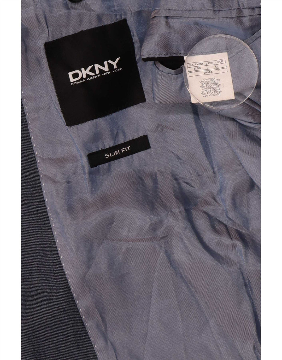 Dkny Mens 2 Button Blazer Jacket UK 42 XL Navy Blue Wool