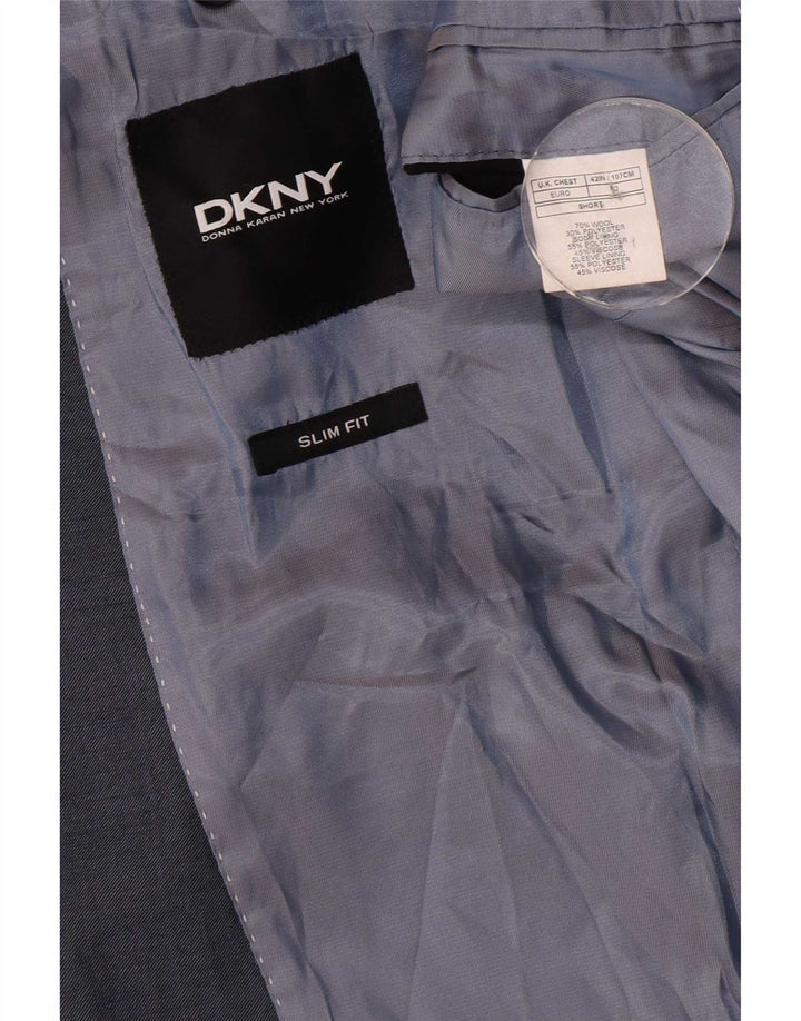 Dkny Mens 2 Button Blazer Jacket UK 42 XL Navy Blue Wool