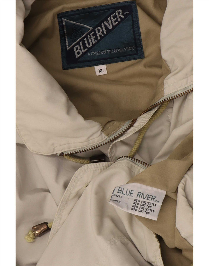 Vintage Mens Utility Jacket UK 42 XL Beige Cotton