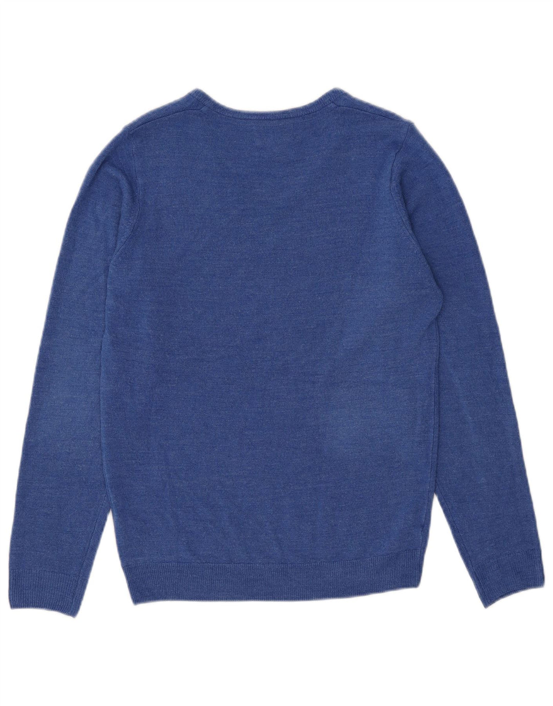 Marks & Spencer Womens V-Neck Jumper Sweater UK 10 Small Blue Acrylic