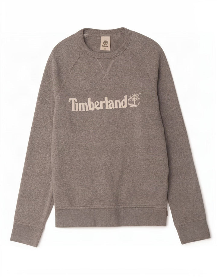 Timberland Mens Graphic Sweatshirt Jumper Large Grey Cotton