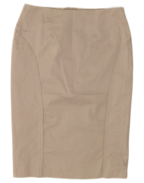 Marks & Spencer Womens Pencil Skirt UK 12 Medium W30  Beige Cotton