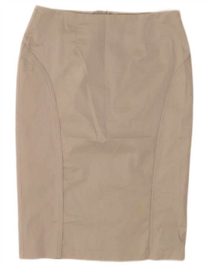 Marks & Spencer Womens Pencil Skirt UK 12 Medium W30  Beige Cotton